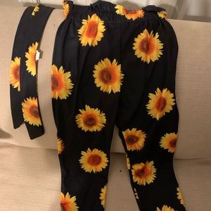 Casual sunflower pant w/belt